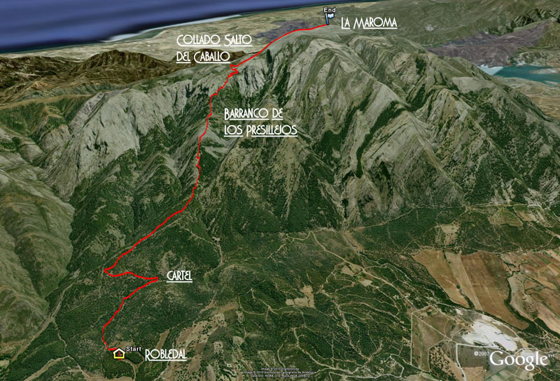 Plano ruta Pico la Maroma (Sierra Tejeda)