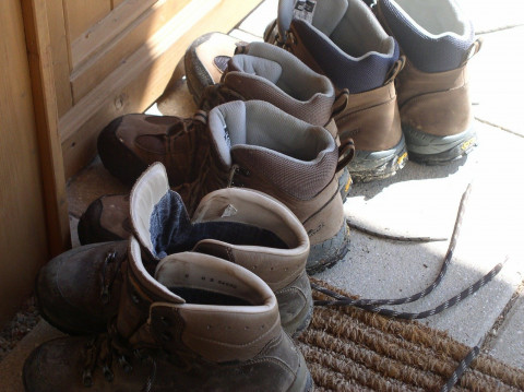 Secado de las botas de montaña Secado de las botas de montaña