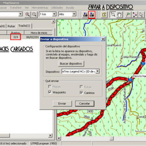 Tracks en MapSource