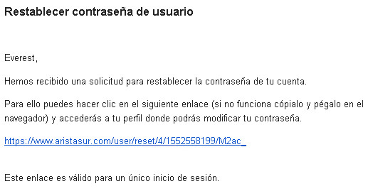 Recuperar contraseña enlace