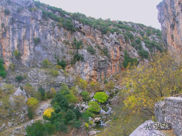 Barranco que forma el río a su paso