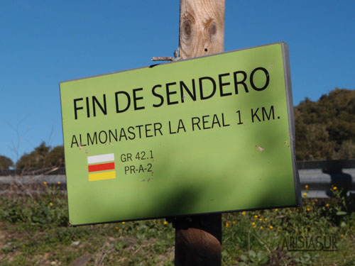 Fin de sendero desde Cortegana en Almonaster