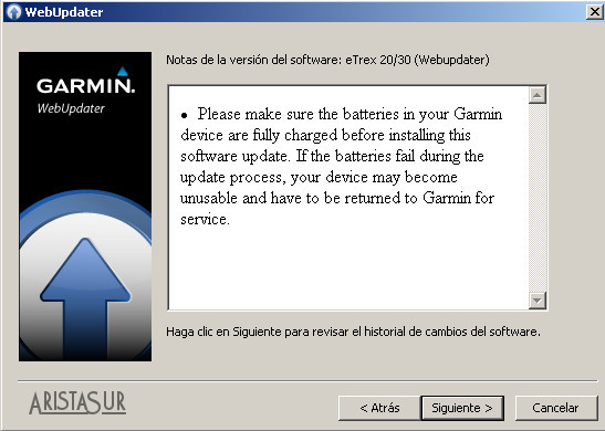 Actualizar firmware GPS Garmin