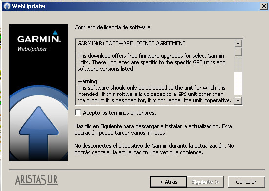 Actualizar firmware GPS Garmin