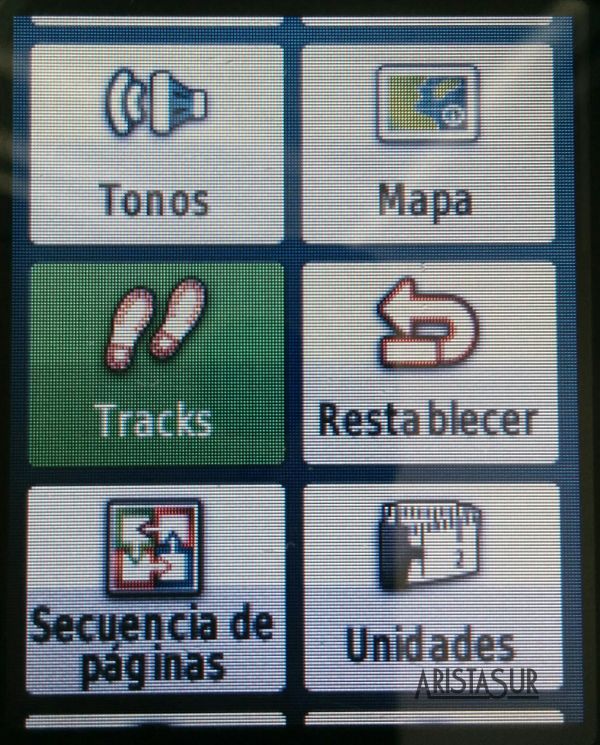 Garmin eTrex 30 configuración tracks