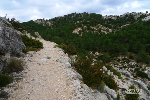 Terminando de rodear el cerro y al final se cambia a de ladera