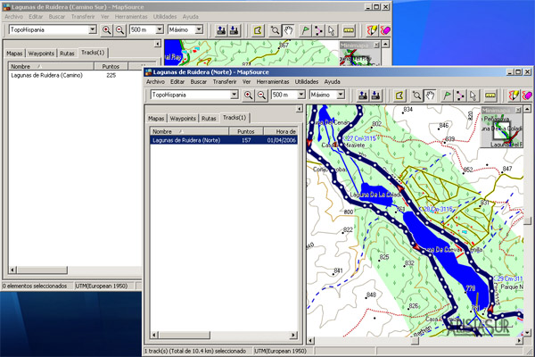 Dos programas de MapSource al mismo tiempo