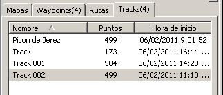 Track dividido en MapSource