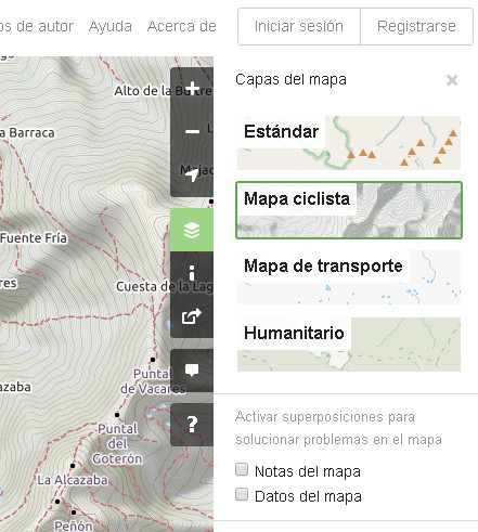 Capas visibles en OpenStreetMap