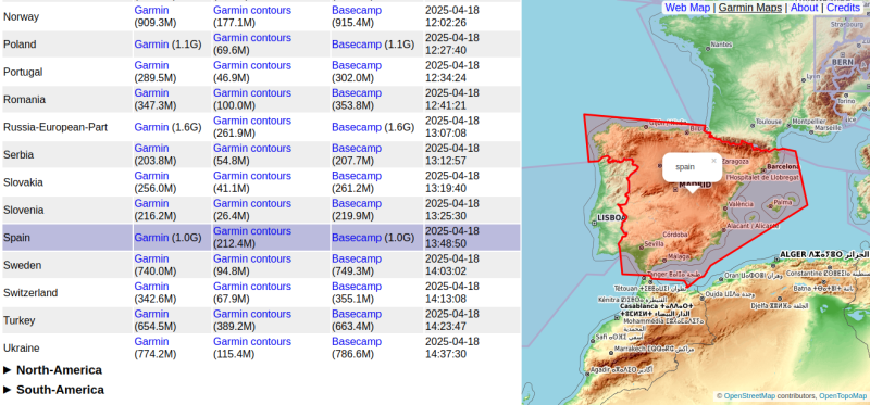 Descarga mapas OpenTopoMap para Garmin