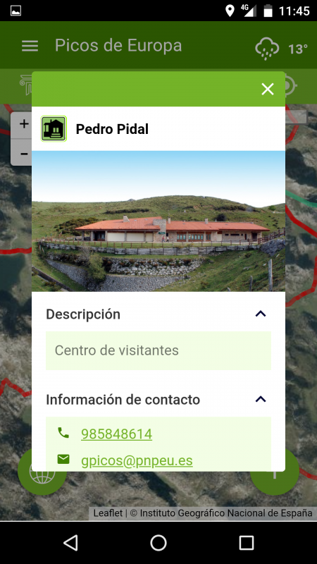Aplicación Parques Nacionales de España - Alojamientos