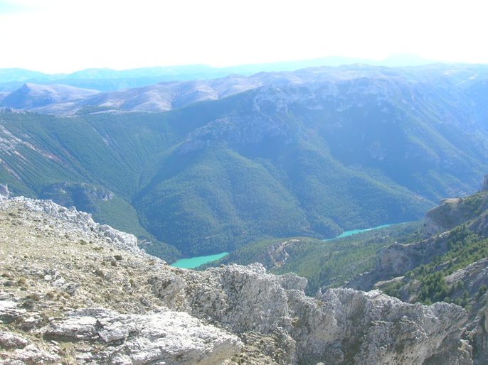 Vistas del pantano Anchuricas desde el Puntal de la Misa