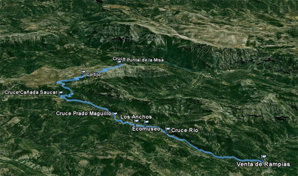 Subida al Puntal de la Misa - Perfil en 3D