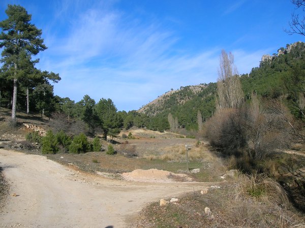 Bifurcación en la Cañada del Sáucar (hacia la derecha)