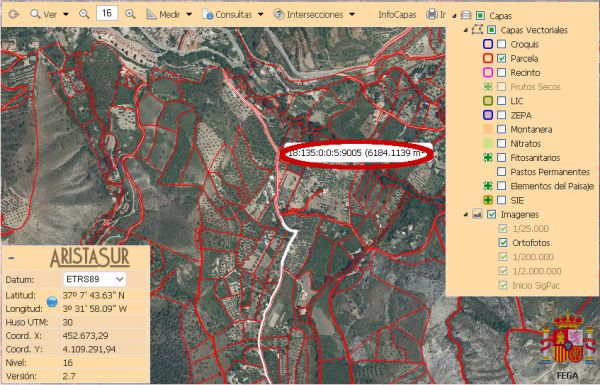 Información parcela en SIGPAC