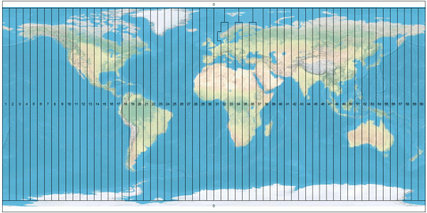 Meridianos paralelos en el mapa